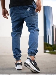 Spodnie Jogger Jigga Wear Crown Jeans Niebieskie