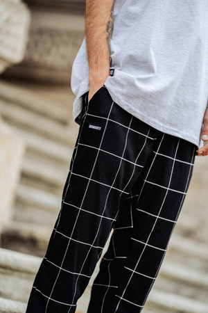 Spodnie Diamante Jogger Italy Unisex - Czarna Krata - Limitowana Edycja
