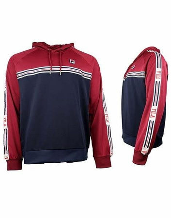 Bluza FILA Kangurka Men Besarion Hoody Bordowo- Granatowa