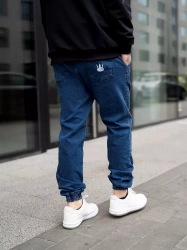 Spodnie Jogger Jigga Wear Crown Jeans Niebieskie