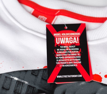 Bluza bez kaptura Street Autonomy Fuck white 2018 (MODEL KOLEKCJONERSKI)