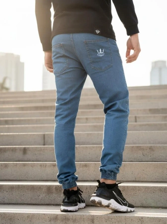 Spodnie Jogger Jigga Wear Crown jeans niebieskie