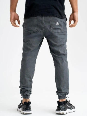 Spodnie Jogger Jigga Wear Crown jeans szare