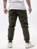 Spodnie Jogger Jigga Wear Ciemne Zielone Stripe Zip Cargo