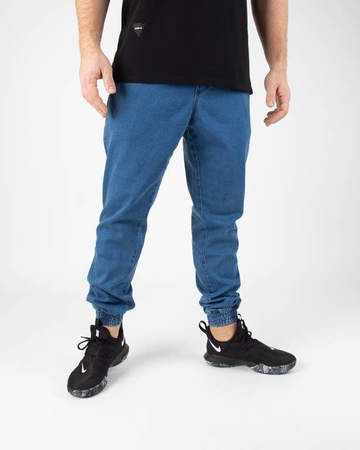 SPODNIE JEANS JOGGER ICON LIGHT BLUE Newbadline