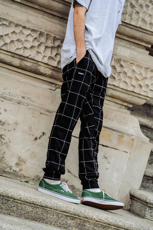 Spodnie Diamante Jogger Italy Unisex - Czarna Krata - Limitowana Edycja