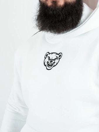 Bluza z kapturem Środowisko "Miś Lampas" - biała