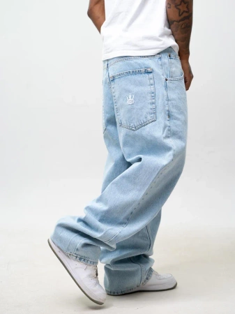 Spodnie Baggy Jigga Wear Crown Jasne Marmurkowe