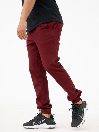 Spodnie Jogger Jigga Wear Crown Stitch Bordowe / Białe