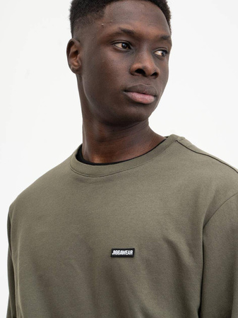 Bluza bez kaptura Jigga Wear Stripe Name Oliwkowa