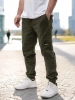 Spodnie Jogger Jigga Wear Ciemne Zielone Stripe Zip Cargo