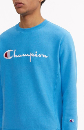 Bluza Champion Script Logo Reverse Weave Sweatshirt Niebieska