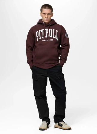 BLUZA Z KAPTUREM PIT BULL NORTON Bordo