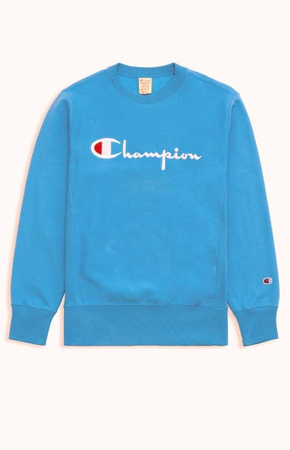 Bluza Champion Script Logo Reverse Weave Sweatshirt Niebieska