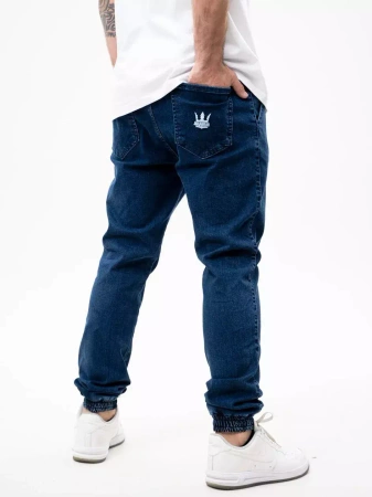 Spodnie Jogger Jigga Wear Crown Jeans Niebieskie