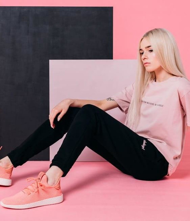 T-SHIRT GRL ICON FLORAL POWDER SOFT PINK