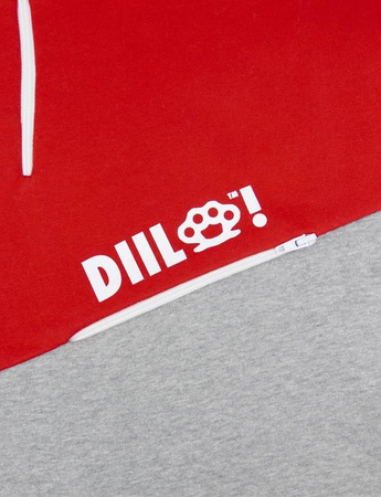 BLUZA KLASYK STÓJKA MELANŻ/CZERWONY DBL645