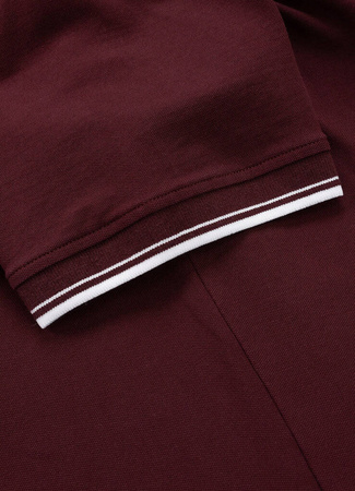 KOSZULKA POLO REGULAR STRIPES Bordowa