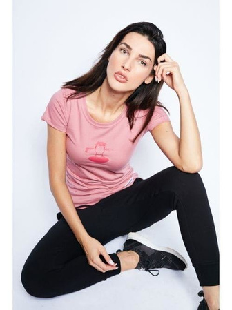 Koszulka 'Stupid People' - T-Shirt Damski - Ciemny Brudny Róż Diamante