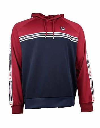 Bluza FILA Kangurka Men Besarion Hoody Bordowo- Granatowa