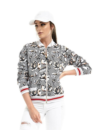 BLUZA SLIPPERY ZIP GOOD LUCK GIRL (WHITE ROSE)