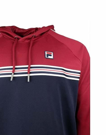 Bluza FILA Kangurka Men Besarion Hoody Bordowo- Granatowa