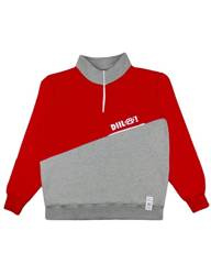 BLUZA KLASYK STÓJKA MELANŻ/CZERWONY DBL645