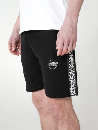 Krótkie spodenki Środowisko Miejskie "Lampas" - Czarne / Białe